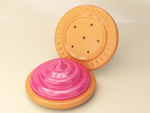 cream cookies 3D Модель