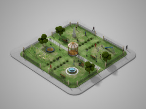 urban park 3D-Modell
