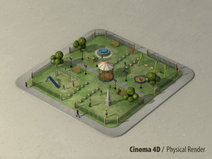 urban park 3D-Modell