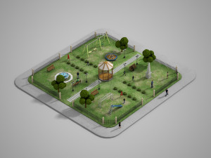 urban park 3D-Modell