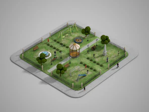 urban park 3D Model
