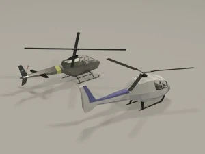Lowpoly helicopters 3D Model