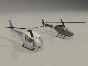Lowpoly helicopters 3D Model