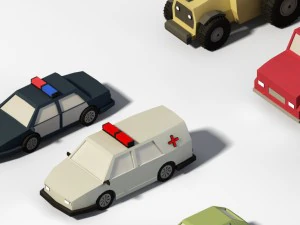 lowpoly vehicles 3D Model
