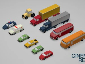 lowpoly vehicles 3D Model