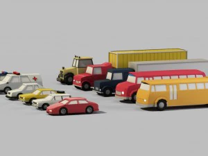 lowpoly vehicles 3D Model