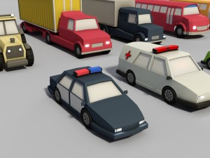 lowpoly vehicles Modello 3D