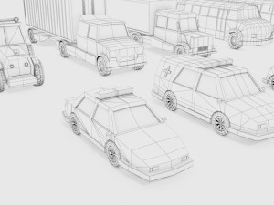 lowpoly vehicles Modello 3D