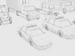 lowpoly vehicles 3D Model