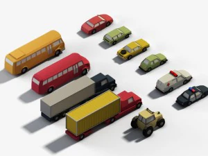 lowpoly vehicles 3D Model