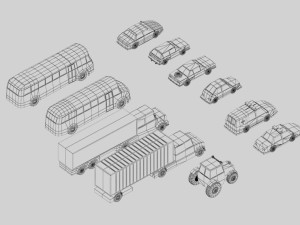 lowpoly vehicles Modello 3D