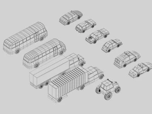 lowpoly vehicles 3D Model
