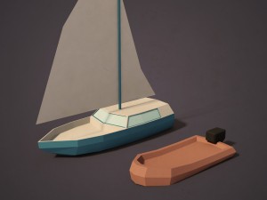 lowpoly boats Modelo 3D