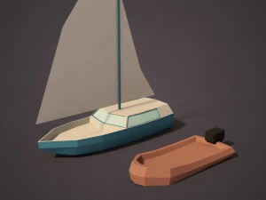 lowpoly boats 3D Model