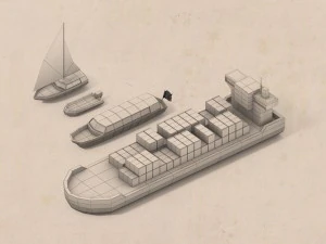 lowpoly boats 3D Model