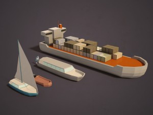 lowpoly boats Modelo 3D