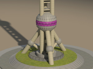 famous shanghai landmark oriental pearl tower 3D Модель