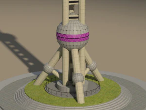 famous shanghai landmark oriental pearl tower 3D Model