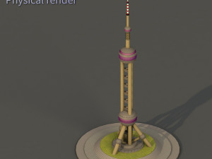 famous shanghai landmark oriental pearl tower 3D Модель