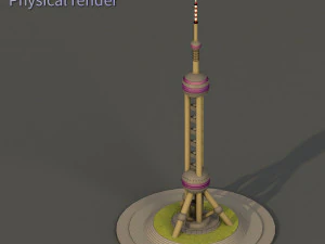 famous shanghai landmark oriental pearl tower 3D Model