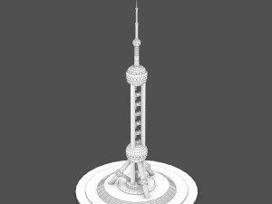 famous shanghai landmark oriental pearl tower 3D Модель