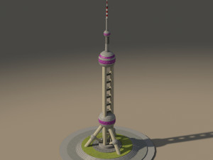 famous shanghai landmark oriental pearl tower 3D Модель