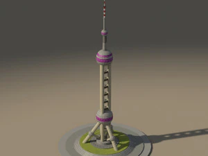 famous shanghai landmark oriental pearl tower 3D Model