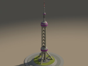 famous shanghai landmark oriental pearl tower 3D Модель