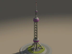 famous shanghai landmark oriental pearl tower 3D Model