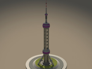 famous shanghai landmark oriental pearl tower 3D Модель