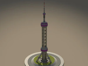 famous shanghai landmark oriental pearl tower 3D Model