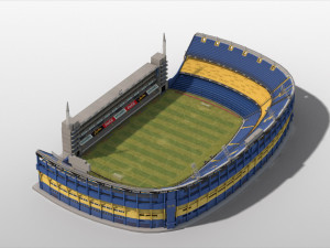 Boca Juniors Stadium Bombonera Lowpoly 3D-Modell