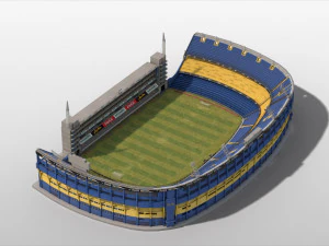 Boca Juniors Stadium Bombonera Lowpoly 3D Model