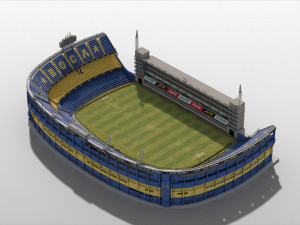 Boca Juniors Stadium Bombonera Lowpoly 3D-Modell