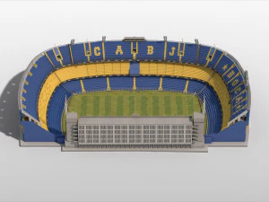 Boca Juniors Stadium Bombonera Lowpoly 3D Model