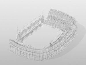 Boca Juniors Stadium Bombonera Lowpoly 3D-Modell