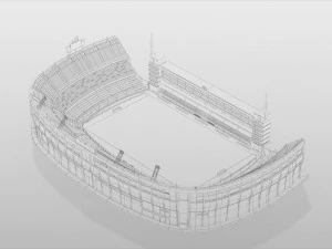 Boca Juniors Stadium Bombonera Lowpoly 3D Model