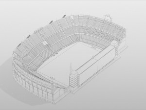 Boca Juniors Stadium Bombonera Lowpoly 3D-Modell