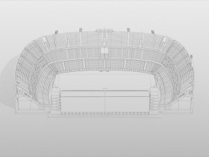 Boca Juniors Stadium Bombonera Lowpoly 3D-Modell