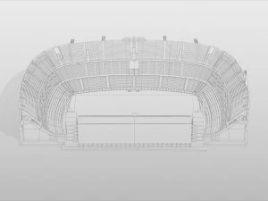 Boca Juniors Stadium Bombonera Lowpoly 3D Model