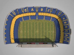 Boca Juniors Stadium Bombonera Lowpoly 3D-Modell
