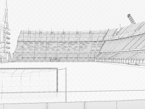 Boca Juniors Stadium Bombonera Lowpoly 3D-Modell