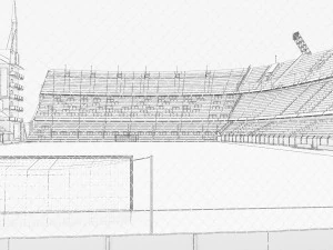Boca Juniors Stadium Bombonera Lowpoly 3D Model
