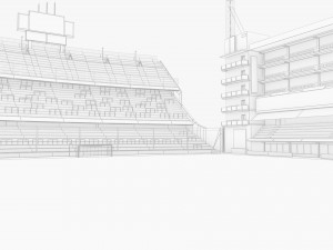 Boca Juniors Stadium Bombonera Lowpoly 3D-Modell