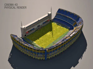 Boca Juniors Stadium Bombonera Lowpoly 3D Model