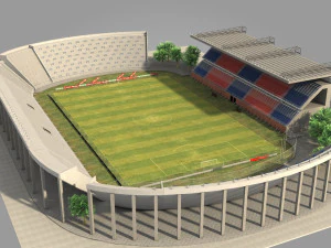 fully textured pedro bidegain stadium from athletic club san lorenzo argentine 3D Model