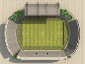 fully textured pedro bidegain stadium from athletic club san lorenzo argentine 3D Model
