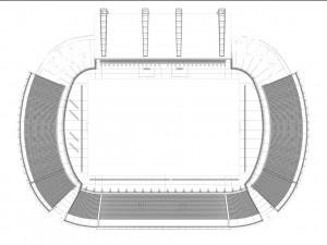 fully textured pedro bidegain stadium from athletic club san lorenzo argentine 3D-Modell
