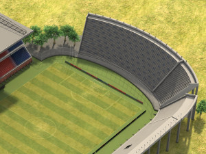 fully textured pedro bidegain stadium from athletic club san lorenzo argentine 3D-Modell