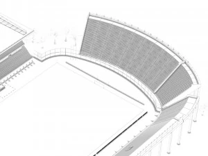fully textured pedro bidegain stadium from athletic club san lorenzo argentine 3D Model